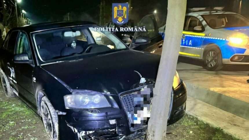 img-1001 Un băiat fără permis a intrat cu mașina furată într-un copac, fugind de poliție, în Constanța
