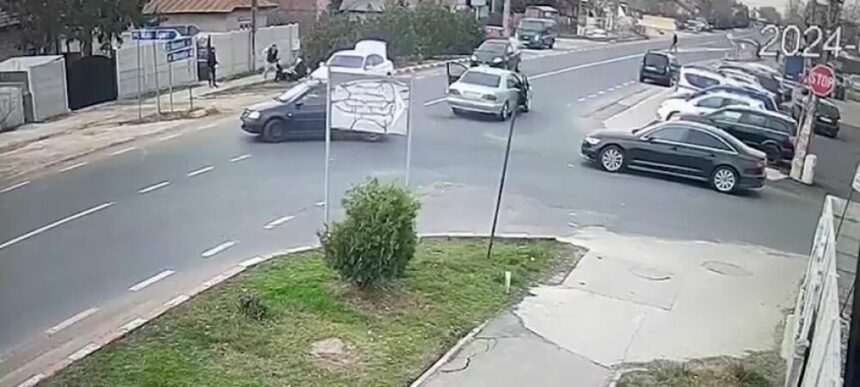 img-238 Scandal în plină stradă, în Giurgiu. Au coborât din mașini și au bătut cu bâtele un bărbat. Polițiștii au tras focuri de armă