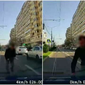 Atac în trafic: Momente de panică pentru o mamă cu doi copii