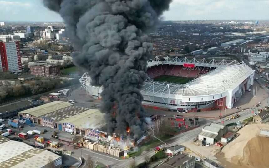 Incendiu izbucnit lângă Stadionul din Southampton – Meci de fotbal amânat