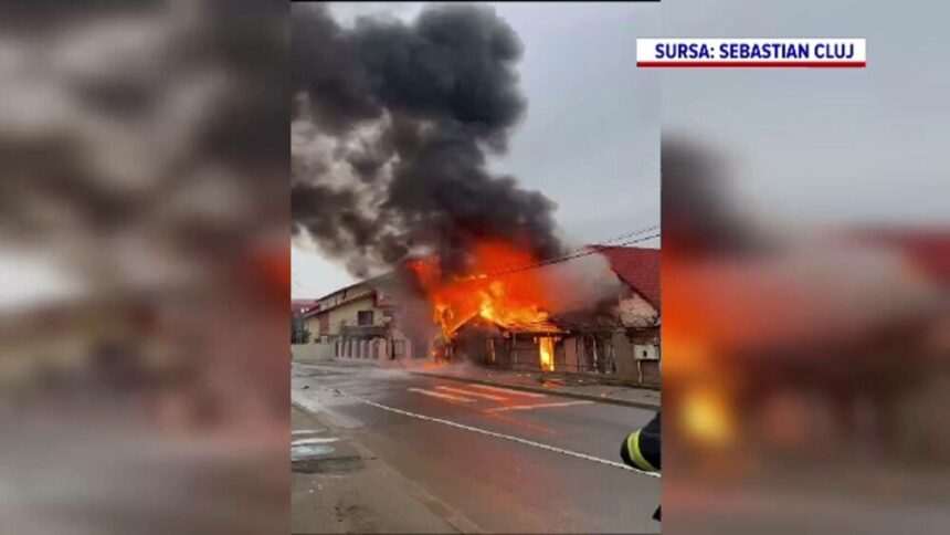 img-441 Incendiu la Cluj-Napoca: Garaj cuprins de flăcări