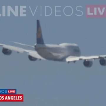 img-1356 Aterizare dramatică pe aeroportul internațional din Los Angeles a unui avion Lufthansa. VIDEO