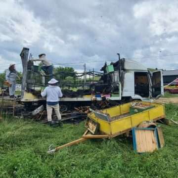 img-208 Incendiu la un camion plin cu stupi în Cluj: intervenția pompierilor a fost dificilă