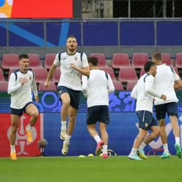 Antrenamentul echipei naționale de fotbal a României înainte de meciul cu Belgia