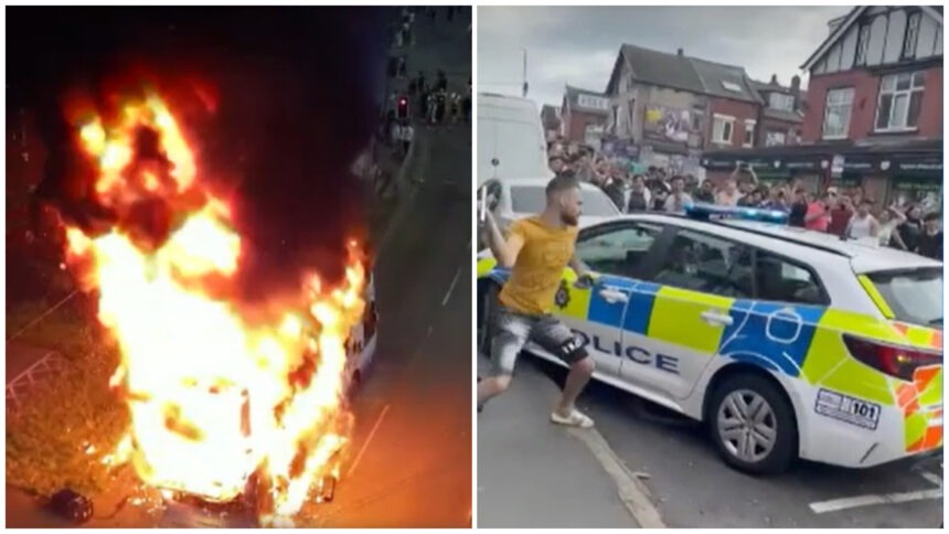img Violențele din Leeds: Cinci arestări și un bărbat acuzat de incendiere și tulburări violente