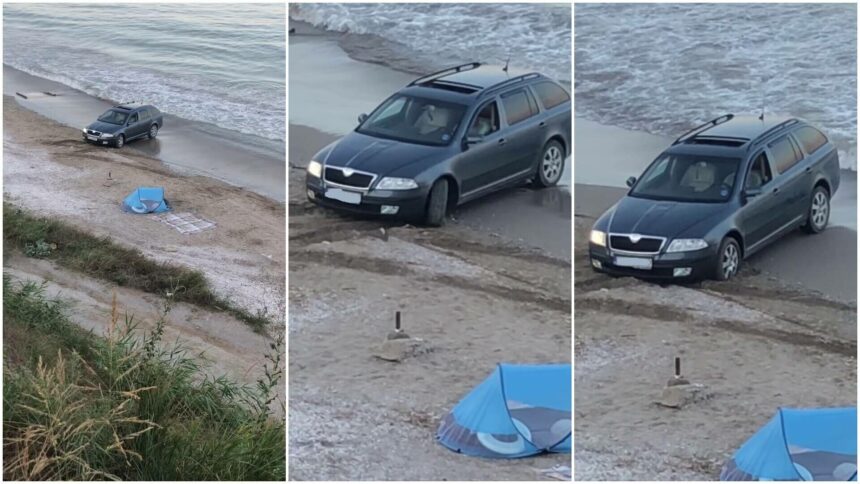 img Șofer amendat cu 10.000 de lei pentru împotmolirea mașinii pe plaja 23 August