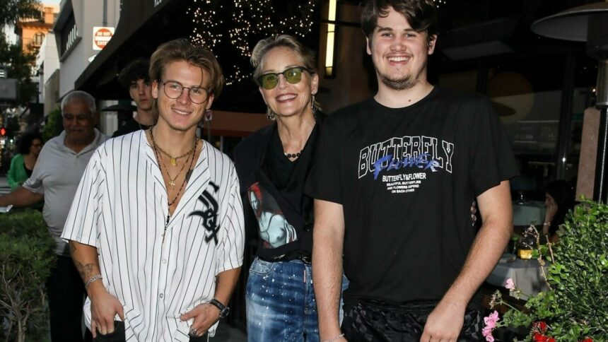 img Sharon Stone, apariție rară alături de doi dintre fiii săi. Cum au fost surprinși în timpul unei ieșiri în Los Angeles