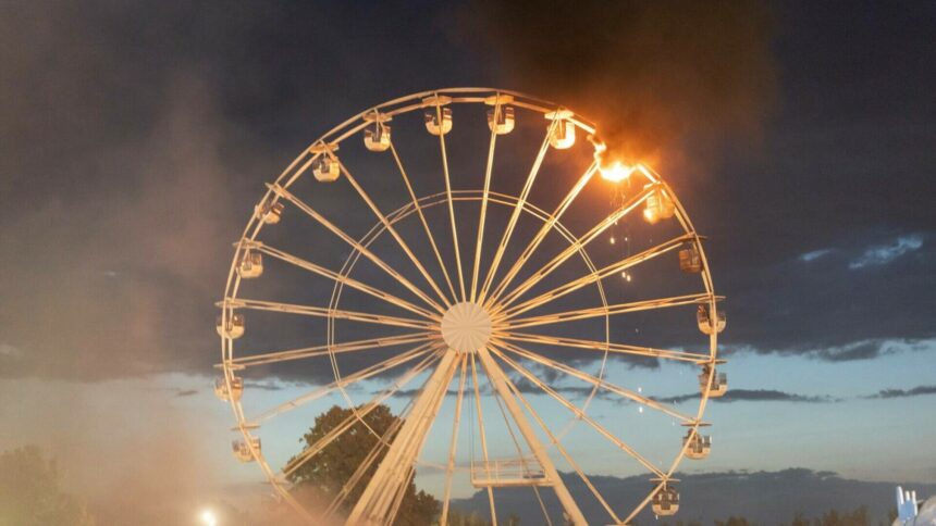 img Incidentul de la Festivalul Highfield din Germania: Roata panoramică a luat foc