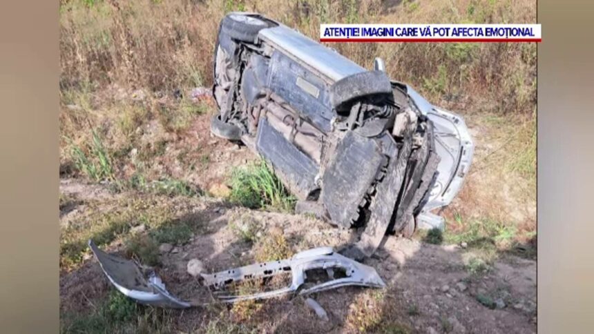 img Accident în Gorj: Mașină răsturnată pe drum drept, doi pensionari la spital