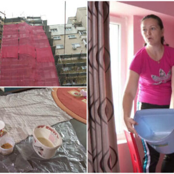 Coșmar pentru locatarii unui bloc din Galați. Furtunile au provocat pagube în mijlocul lucrărilor de reabilitare