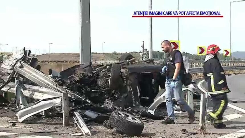 Accident tragic pe autostrada A3: Șofer de 35 de ani rămas blocat în vehicul