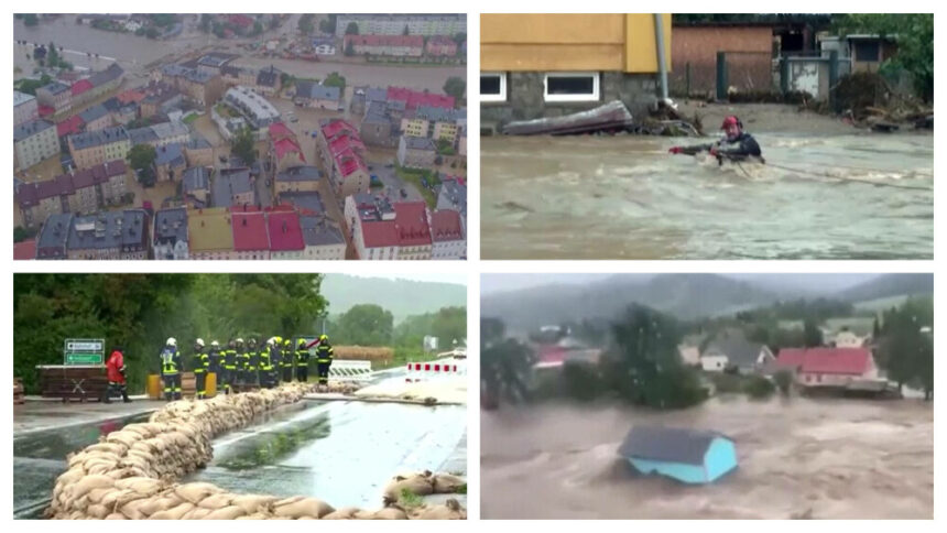 img Inundații de amploare în Europa: Zone de dezastru și oameni culeși de pe acoperișuri