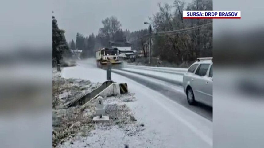 Iarna se dezlănțuie în România: primul strat de zăpadă la munte