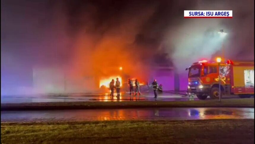 img Incendiu devastator la un service auto din Pitești