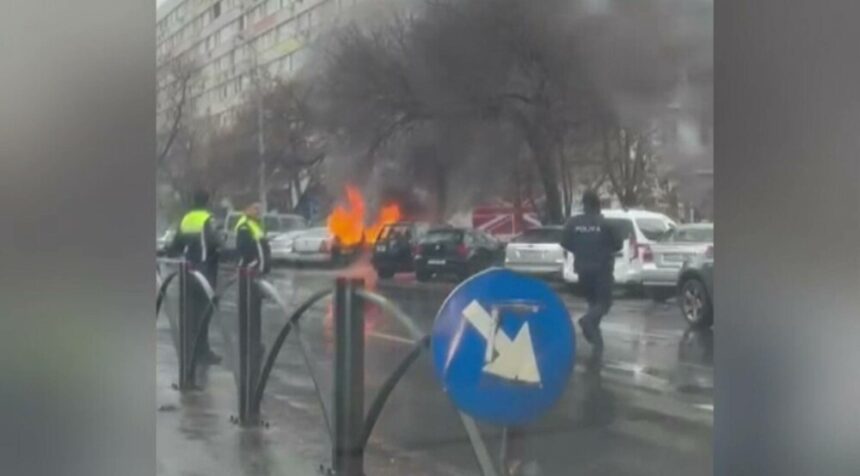 img Incendiu pe șoseaua aglomerată din Capitală