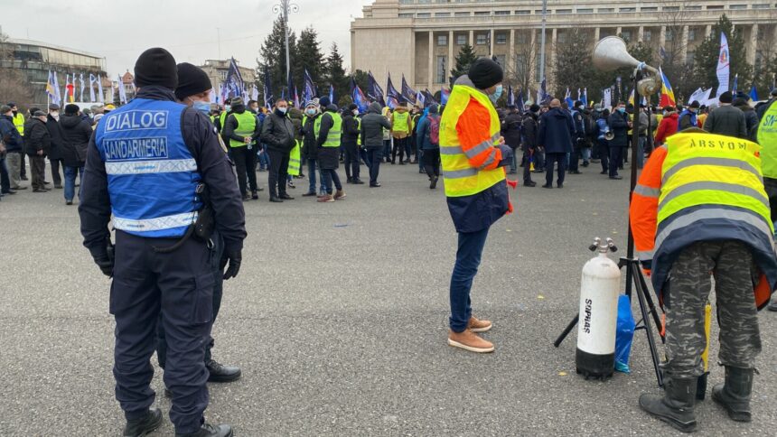 Protestul sindicaliștilor din apărare și ordine publică din București