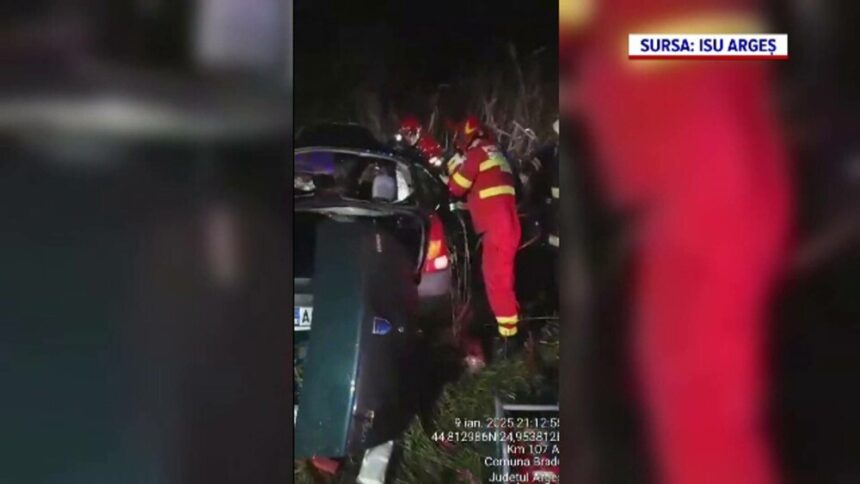 img Accident tragic în Argeș: Un șofer de 22 de ani a murit după impactul cu un parapet de beton