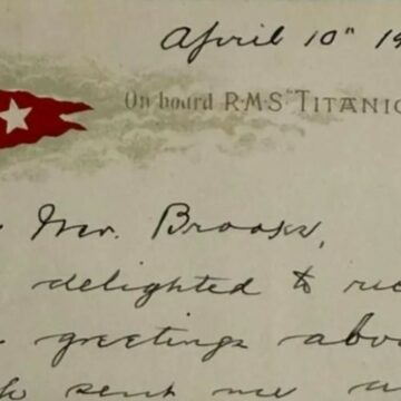 img Scrisoarea colonelului Gracie de pe Titanic vândută la licitație