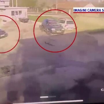 img Rafale extreme de vânt în Gorj: camerele de supraveghere surprind scene impresionante