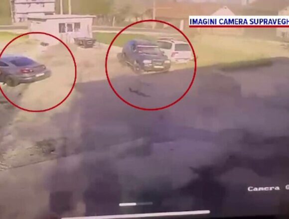Rafale extreme de vânt în Gorj: camerele de supraveghere surprind scene impresionante