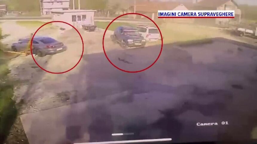 Rafale extreme de vânt în Gorj: camerele de supraveghere surprind scene impresionante